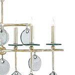 Люстра линейная с круглыми прозрачными подвесками  Horizontal Rectangular Chandelier варинант исполнения - 1 | Loft Concept в Красноярске