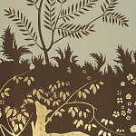 Обои ручная роспись в стиле Арт-деко Rateau Colourway SC-243 on Deep Rich Gold gilded paper варинант исполнения - 2 | Loft Concept в Красноярске