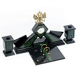 Настольный письменный набор из нефрита Герб России Dignity варинант исполнения - 2 | Loft Concept в Красноярске