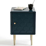 Тумба с одной дверцей Scale Ornament Blue Nightstand варинант исполнения - 2 | Loft Concept в Красноярске
