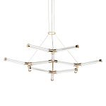 Люстра с геометрической конструкцией из вытянутых цилиндрических плафонов Hex Scaffold  варинант исполнения - 1 | Loft Concept в Красноярске