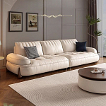 Диван кожаный с каркасом из массива дерева Furniture Medieval варинант исполнения - 2 | Loft Concept в Красноярске