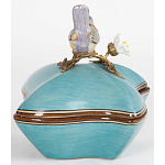 Фарфоровая шкатулка с птицей Eden Garden Blue варинант исполнения - 4 | Loft Concept в Красноярске