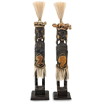 Комплект из 2-х статуэток из массива албезии Asmat Statuettes Albesia варинант исполнения - 1 | Loft Concept в Красноярске