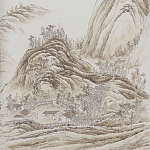 Обои ручная роспись A Thousand Li of Rivers and Mountains Special Colourway on Bleached White dyed silk 2 варинант исполнения - 2 | Loft Concept в Красноярске