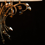 Люстра подвесная круглая с тканевым полупрозрачным абажуром и подвесками 6 ламп Gilded Elegance варинант исполнения - 7 | Loft Concept в Красноярске