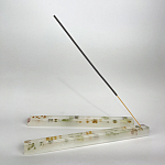 Подставка под благовония из эпоксидной смолы с цветами прямоугольная белая Epoxy Flowers Incense Stand White варинант исполнения - 3 | Loft Concept в Красноярске