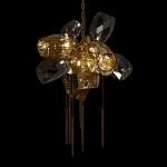 Люстра подвесная со стеклянными плафонами из дымчатого и золотистого с шестью вертикальными подвесками Gilded Mirage  варинант исполнения - 8 | Loft Concept в Красноярске