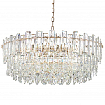 Круглая люстра с хрустальными подвесками на золотистом каркасе Gorgeous Crystal Light варинант исполнения - 10 | Loft Concept в Красноярске