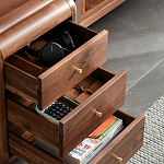 Стол рабочий округлой формы с 3-мя ящиками  Working Moonnut Table варинант исполнения - 5 | Loft Concept в Красноярске