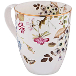 Кружка белая из фарфора с рисунком цветов 400 мл Garden Whisper Porcelain Set  варинант исполнения - 1 | Loft Concept в Красноярске