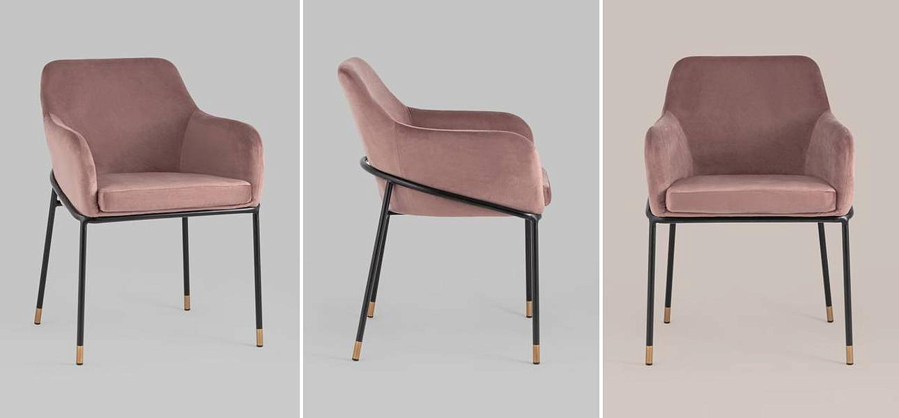 Стул Sandra Chair Пыльно-Розовый Велюр Стул Sandra Chair Пыльно-Розовый Велюр - Loft-Concept в Красноярске