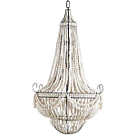 Люстра каплевидной формы украшенная белыми бусинами Wooden Beads White Chandelier варинант исполнения - 2 | Loft Concept в Красноярске
