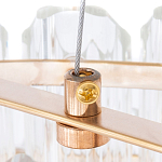 Люстра подвесная многослойная с прозрачными хрустальными трубками и золотистым каркасом Hexagon Tube Light варинант исполнения - 4 | Loft Concept в Красноярске