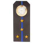 Часы погон подарочные настольные Авиация ВМФ из натурального камня Змеевик Military Clock варинант исполнения - 7 | Loft Concept в Красноярске