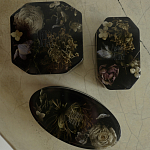 Шкатулка из эпоксидной смолы с цветами черная Epoxy Resin Square Box Black варинант исполнения - 2 | Loft Concept в Красноярске