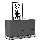 Комод цвета графит с 3-мя ящиками Strict Lines  варинант исполнения - 3 | Loft Concept в Красноярске