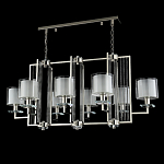 Люстра прямоугольной формы с 8-ю цилиндрическими плафонами из стекла Laurent варинант исполнения - 4 | Loft Concept в Красноярске