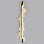 Бра вертикальное черного цвета с золотыми кругами и квадратами Gravyura варинант исполнения - 3 | Loft Concept в Красноярске