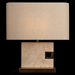 Настольная лампа с прямоугольным основанием из натурального камня c тканевым абажуром Lapis Tiburtinus варинант исполнения - 2 | Loft Concept в Красноярске