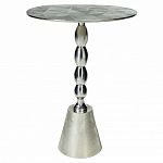 Кофейный столик с рельефной столешницей из металла Aplika Silver варинант исполнения - 1 | Loft Concept в Красноярске