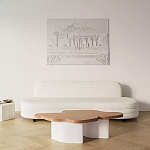 Дизайнерский журнальный стол с фигурной столешницей на белом основании Holarisex варинант исполнения - 2 | Loft Concept в Красноярске