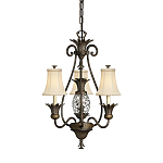 Люстра бронзового цвета с 3-мя кремовыми текстильными абажурами Hinkley варинант исполнения - 1 | Loft Concept в Красноярске