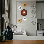 Бра с круглым белым плафоном и черной центральной деталью Natural Harmonie  варинант исполнения - 2 | Loft Concept в Красноярске