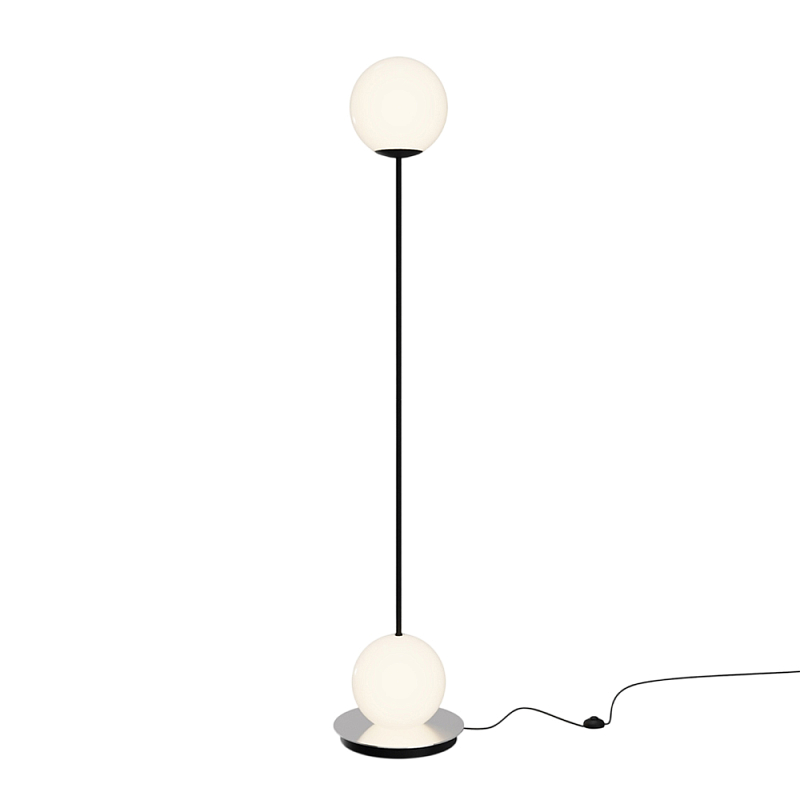 Напольный торшер светодионый Twins 3000К 20Вт Белый Черный в Красноярске | Loft Concept 