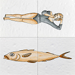 Плитка с узором Рыба Русалка варинант исполнения - 2 | Loft Concept в Красноярске