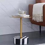 Дизайнерский журнальный стол с круглой столешницей на чёрно-белом основании Muruv варинант исполнения - 1 | Loft Concept в Красноярске