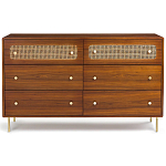 Комод с 6-ю ящиками с декором из ротанга Degarmo Chest of Drawers варинант исполнения - 2 | Loft Concept в Красноярске