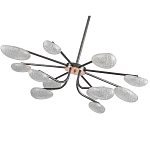 Люстра черного цвета с 12-ю прозрачными плафонами овальной формы Iona chandelier варинант исполнения - 3 | Loft Concept в Красноярске