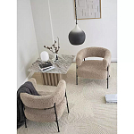 Кресло полукруглое мягкое с буклированной обивкой Armchair with Boucle Upholstery варинант исполнения - 7 | Loft Concept в Красноярске