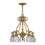 Люстра цвета латунь с 5-ю плафонами из рельефного стекла в форме ананаса Hinkley варинант исполнения - 2 | Loft Concept в Красноярске