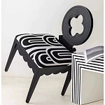 Дизайнерский стул с круглой деревянной спинкой Black and White Clover варинант исполнения - 6 | Loft Concept в Красноярске