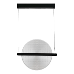 Светодиодный подвесной светильник круглой формы с металлическим черным каркасом Marble Glow варинант исполнения - 4 | Loft Concept в Красноярске