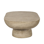 Столик кофейный кремового цвета с овальной столешницей и круглым основанием Cream Dalmen Table варинант исполнения - 3 | Loft Concept в Красноярске