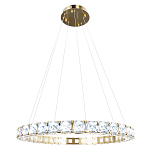 Люстра круглая подвесная с хрустальными элементами на золотом основании Диаметр 79 см Ring Horizontal варинант исполнения - 1 | Loft Concept в Красноярске