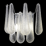 Бра с подвесками из рифленного стекла в форме капель на основании цвета хром Textured Glass варинант исполнения - 3 | Loft Concept в Красноярске