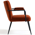 Кресло бархатное с подлокотниками на металлическом каркасе Oriel Retro Armchair варинант исполнения - 3 | Loft Concept в Красноярске