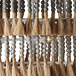 Люстра трехъярусная с декором из круглых деревянных бусин с кисточками Gray Brown Wooden Beads Chandelier варинант исполнения - 1 | Loft Concept в Красноярске