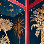 Обои с вышивкой ручной работы Deco Palms Original colourway on velvet варинант исполнения - 2 | Loft Concept в Красноярске