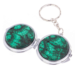 Зеркало брелок карманное двухстороннее из натурального камня Малахит Stone Mirrors варинант исполнения - 5 | Loft Concept в Красноярске