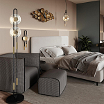 Бра с черным основанием и золотистым декором Bruno варинант исполнения - 5 | Loft Concept в Красноярске