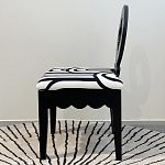 Дизайнерский стул с круглой деревянной спинкой Black and White Clover варинант исполнения - 4 | Loft Concept в Красноярске