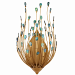 Бра настенное золотое с декором из бирюзовых элементов Peacock Tail варинант исполнения - 3 | Loft Concept в Красноярске