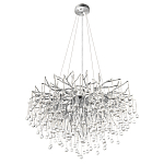 Люстра подвесная с прозрачными стеклянными подвесками в форме капель Диаметр 80 см Droplet Chandelier варинант исполнения - 4 | Loft Concept в Красноярске