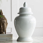 Ваза белая с крышкой однотонная Chinoiserie Ceramics варинант исполнения - 2 | Loft Concept в Красноярске