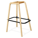 Барный стул со спинкой и мягкой обивкой с ромбами на 4-х деревянных ножках Голубой Велюр Ava Charm варинант исполнения - 4 | Loft Concept в Красноярске